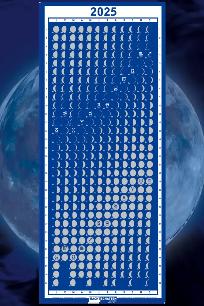 Cover: 9783037886717 | Mondphasenkalender 2025 | Roger Liggenstorfer | Kalender | Deutsch