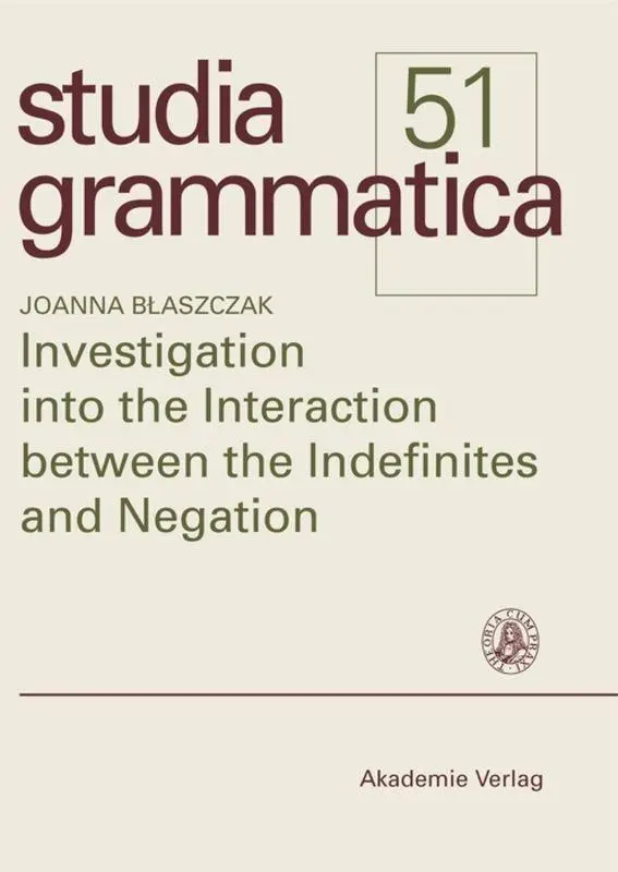 Cover: 9783050036717 | Investigation into the Interaction between the Indefinites and...