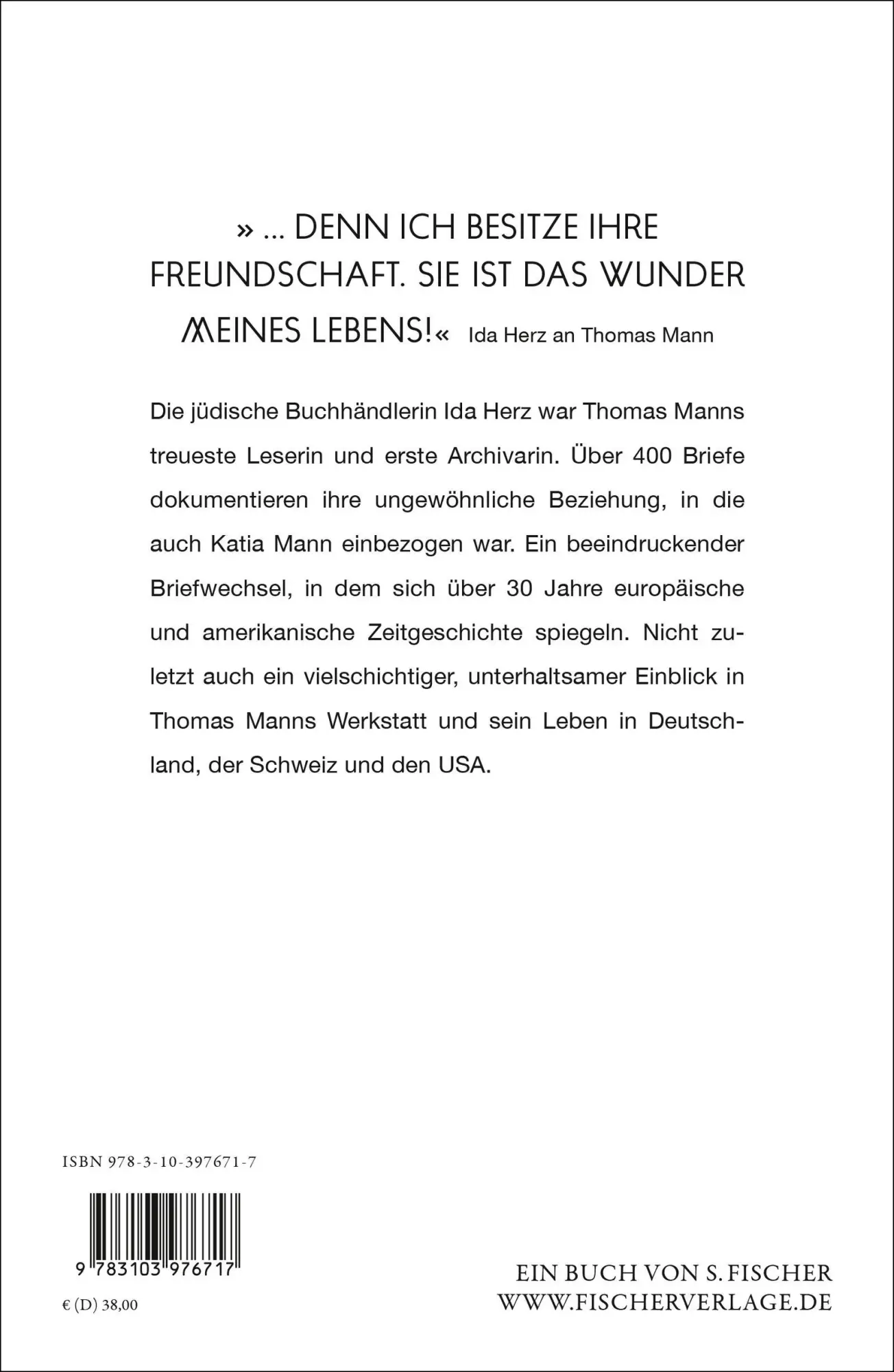Rückseite: 9783103976717 | 'Liebes Fräulein Herz' | Briefwechsel mit Ida Herz 1924-1955 | Buch