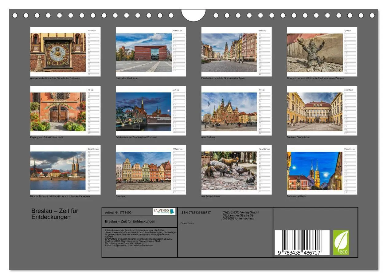 Bild: 9783435486717 | Breslau - Zeit für Entdeckungen (Wandkalender 2025 DIN A4 quer),...