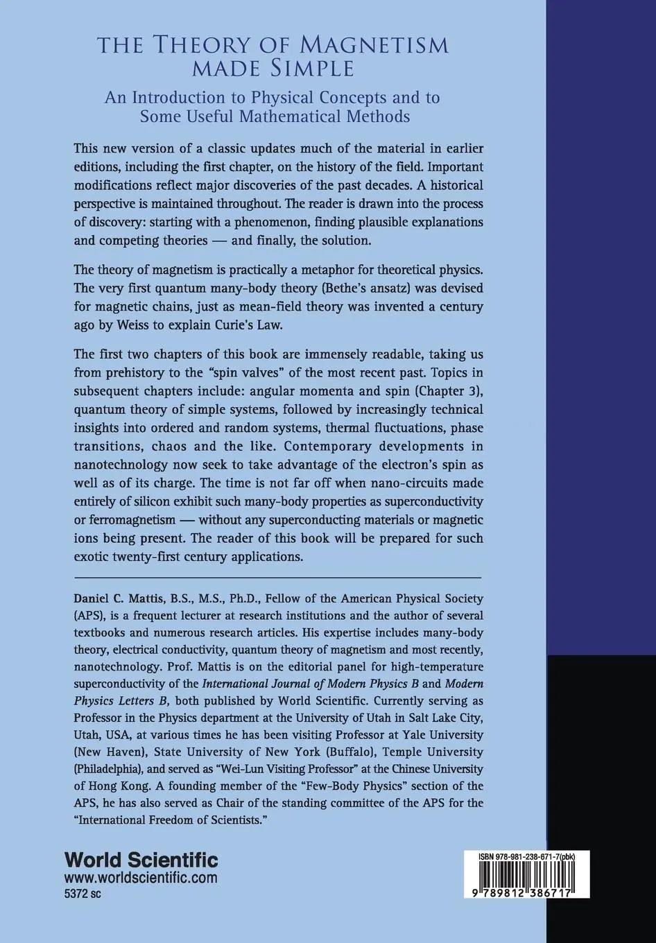 Rückseite: 9789812386717 | THEORY OF MAGNETISM MADE SIMPLE, THE | Daniel C Mattis | Taschenbuch