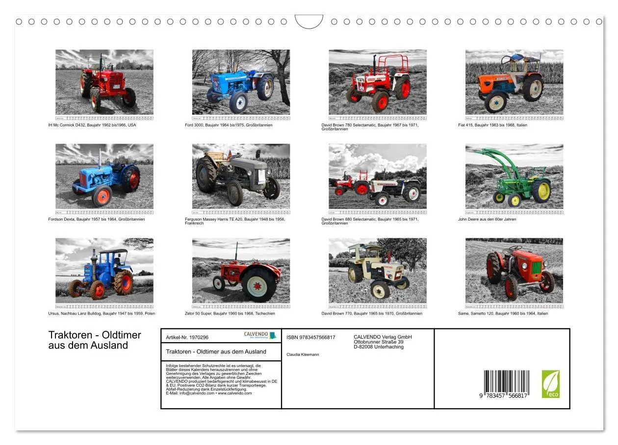 Bild: 9783457566817 | Traktoren - Oldtimer aus dem Ausland (Wandkalender 2026 DIN A3...