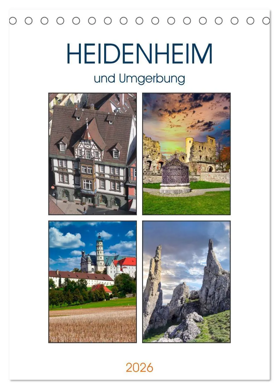 Cover: 9783516346817 | Heidenheim und Umgebung (Tischkalender 2026 DIN A5 hoch), CALVENDO...