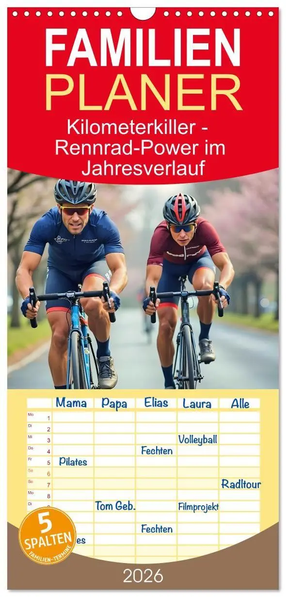Cover: 9783516656817 | Familienplaner 2026 - Kilometerkiller - Rennrad-Power im...