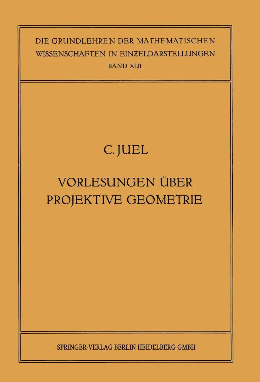 Cover: 9783662016817 | Vorlesungen über Projektive Geometrie | Christian Juel | Taschenbuch