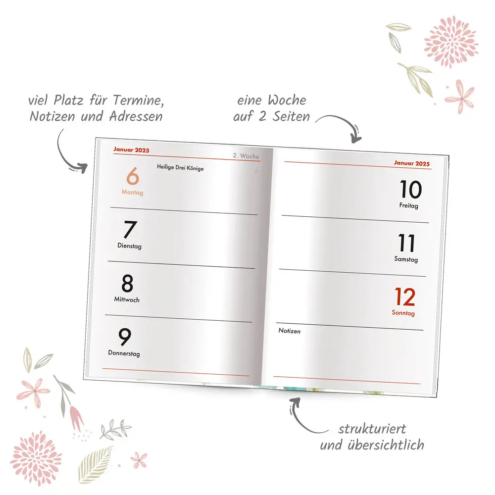 Bild: 4251901506917 | Trötsch Taschenkalender A7 Nature 2025 | Mini-Terminkalender | Co.KG
