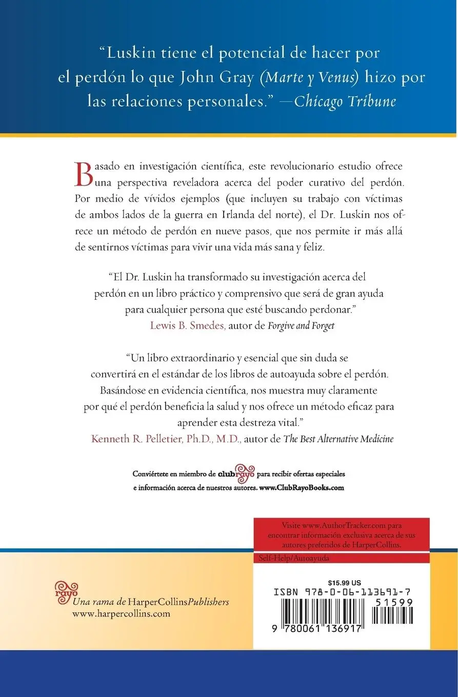 Rückseite: 9780061136917 | Perdonar es Sanar! | Frederic Luskin | Taschenbuch | Spanisch | 2014