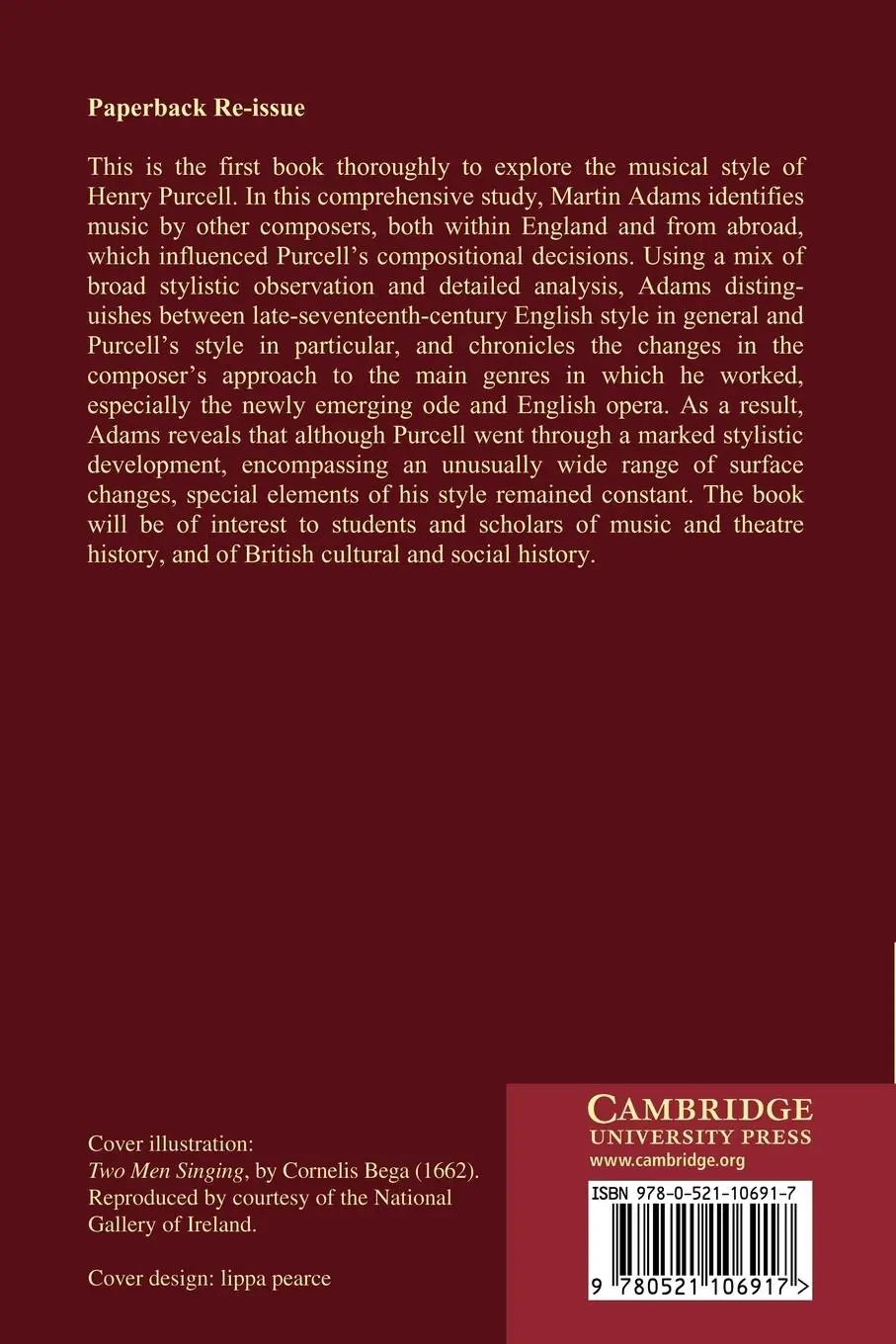 Rückseite: 9780521106917 | Henry Purcell | The Origins and Development of His Musical Style