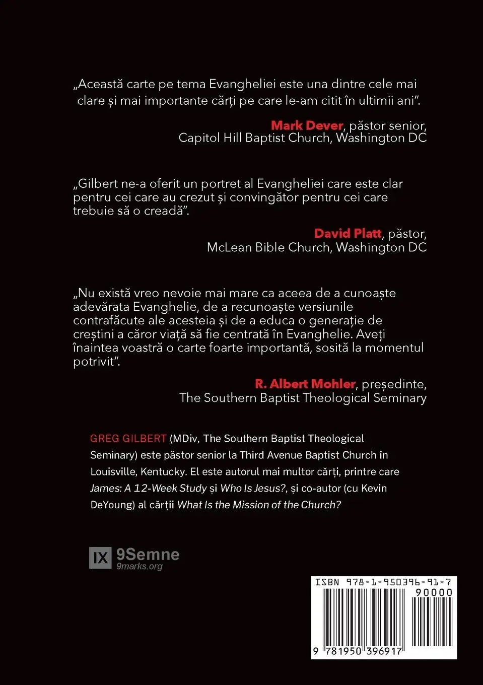 Rückseite: 9781950396917 | Ce este Evanghelia? (What Is the Gospel?) (Romanian) | Greg Gilbert