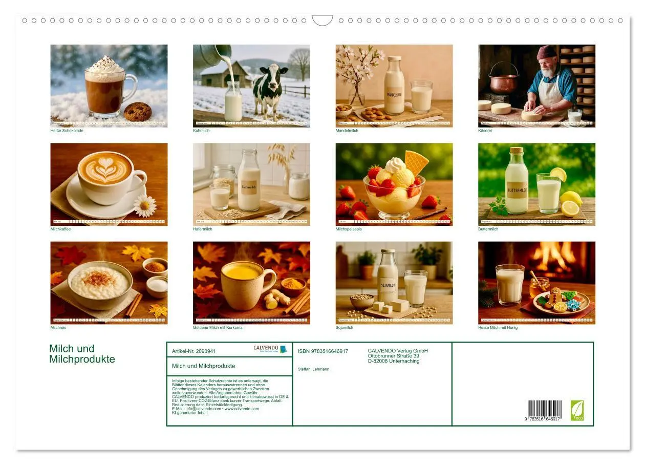 Bild: 9783516646917 | Milch und Milchprodukte (Wandkalender 2026 DIN A2 quer), CALVENDO...