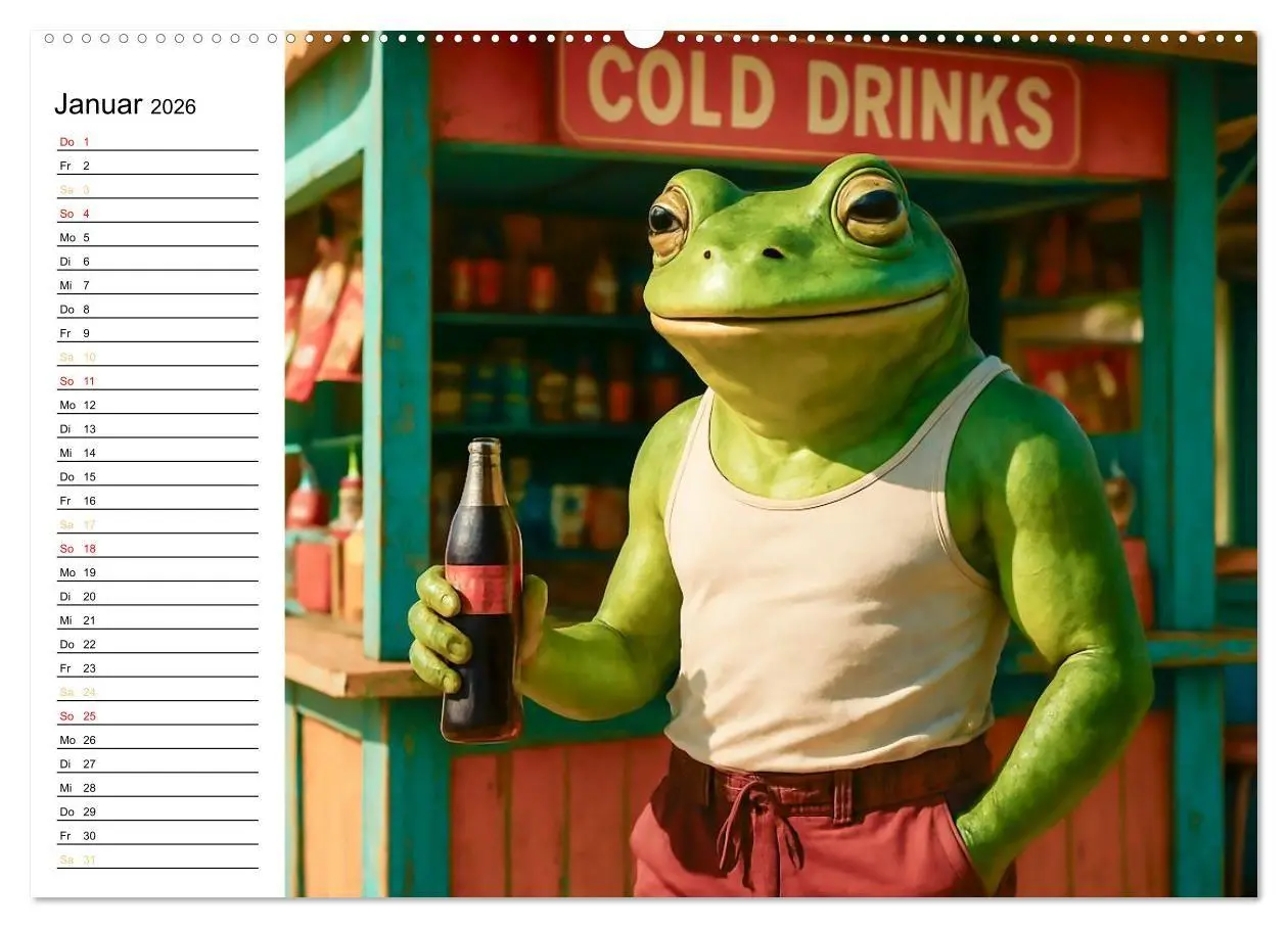 Bild: 9783516716917 | Frosch am Strand - Sommer, Sonne, grüne Haut (Wandkalender 2026 DIN...