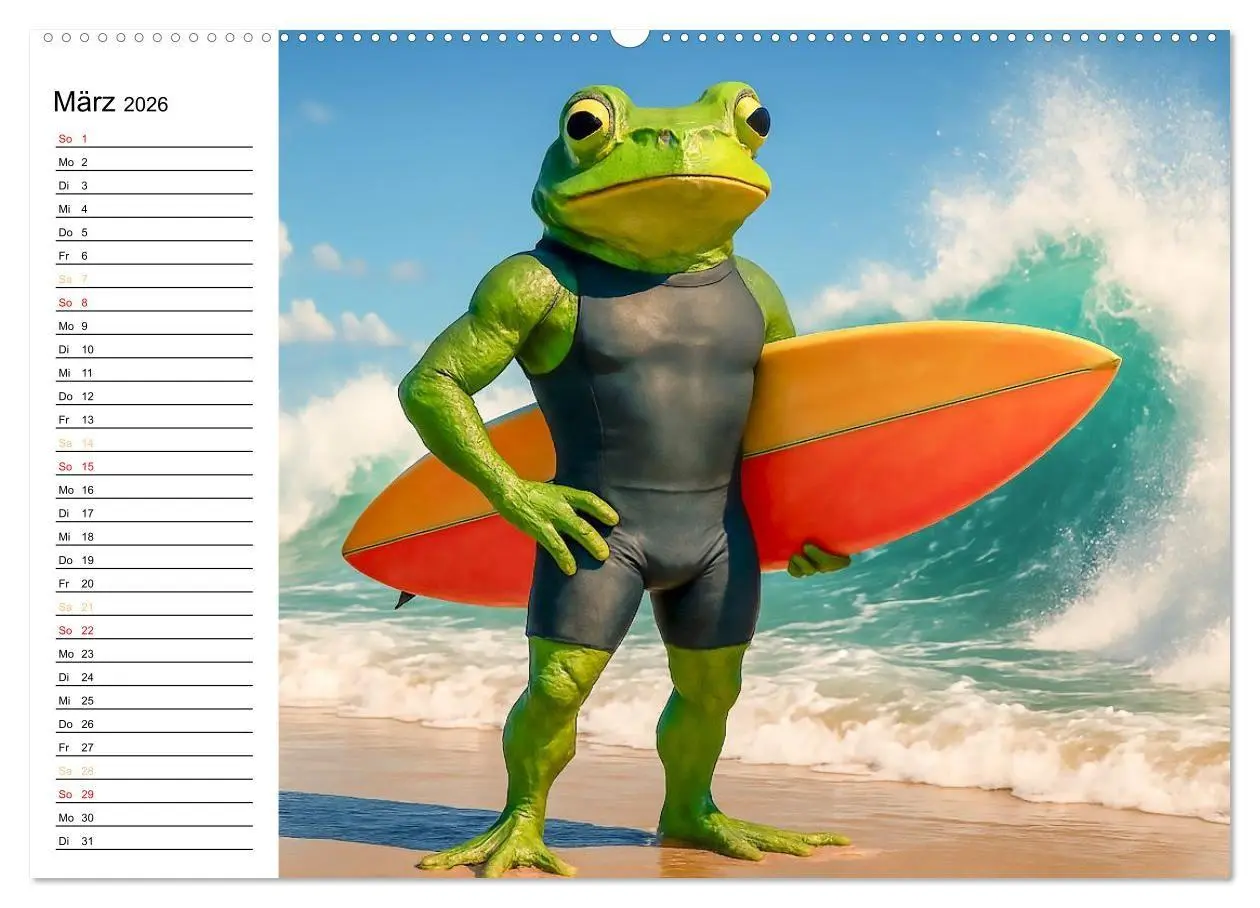 Bild: 9783516716917 | Frosch am Strand - Sommer, Sonne, grüne Haut (Wandkalender 2026 DIN...