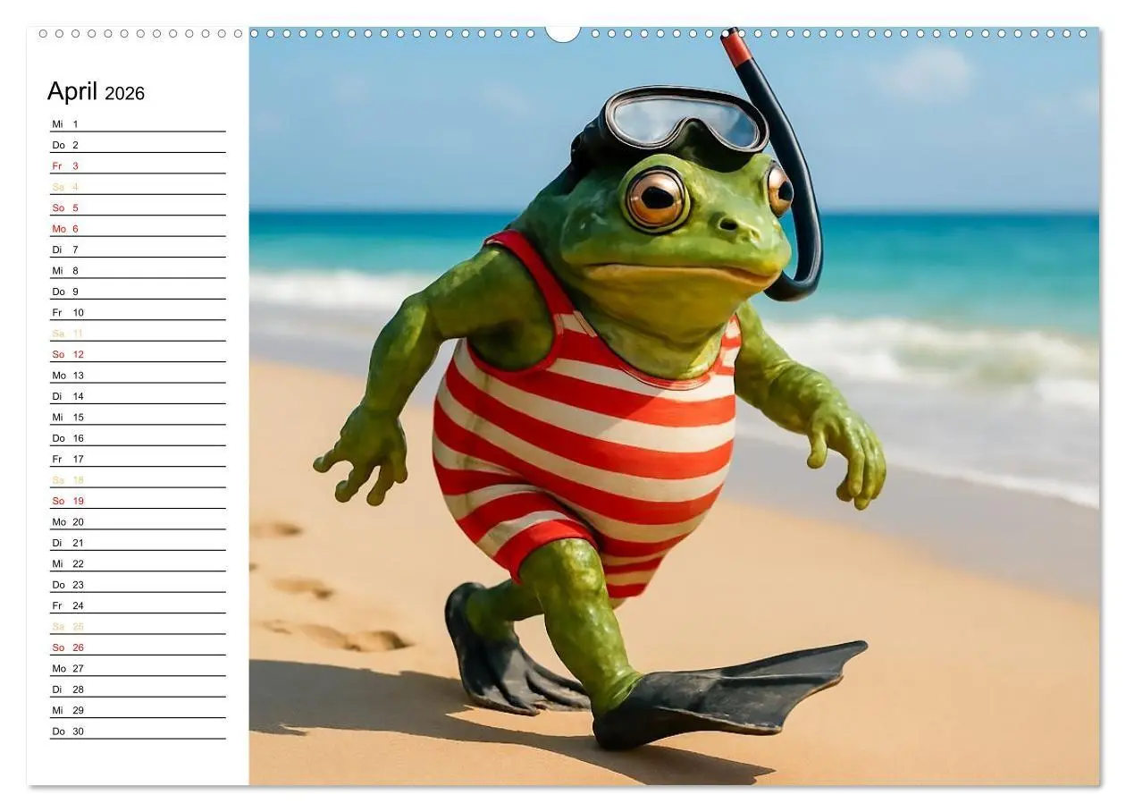 Bild: 9783516716917 | Frosch am Strand - Sommer, Sonne, grüne Haut (Wandkalender 2026 DIN...