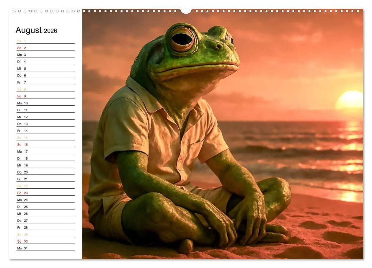 Bild: 9783516716917 | Frosch am Strand - Sommer, Sonne, grüne Haut (Wandkalender 2026 DIN...