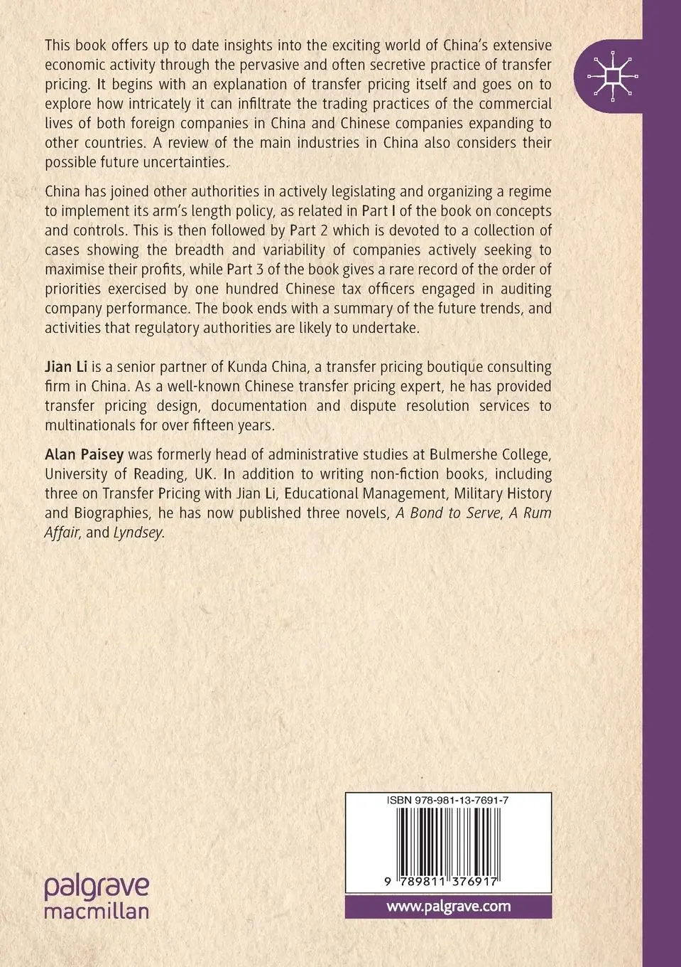 Rückseite: 9789811376917 | Transfer Pricing in China | Alan Paisey (u. a.) | Taschenbuch | xxi