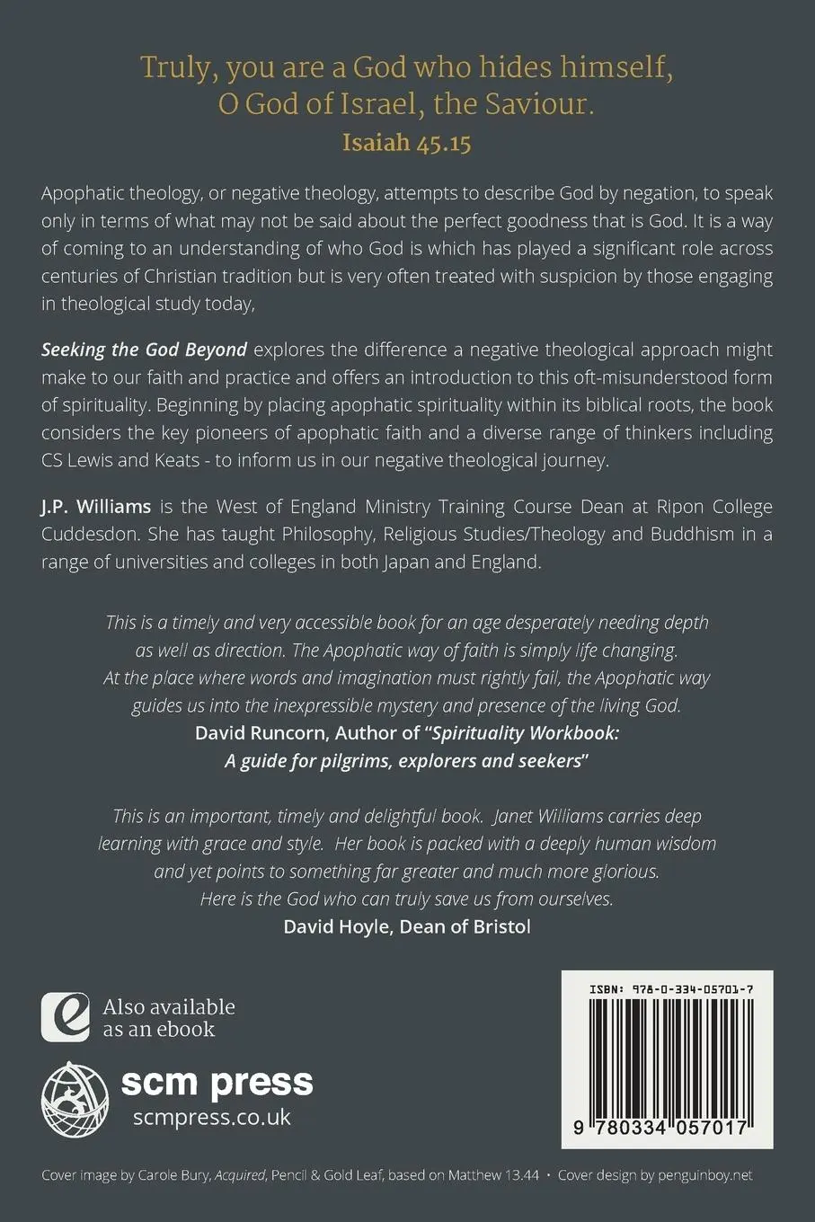 Rückseite: 9780334057017 | Seeking the God Beyond | J. P Williams | Taschenbuch | Englisch | 2018