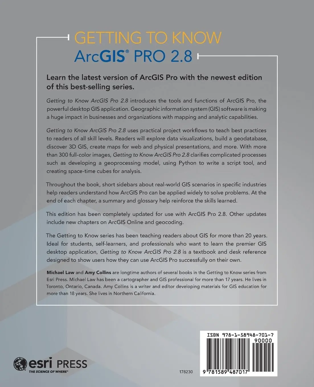 Rückseite: 9781589487017 | Getting to Know ArcGIS Pro 2.8 | Michael Law (u. a.) | Taschenbuch