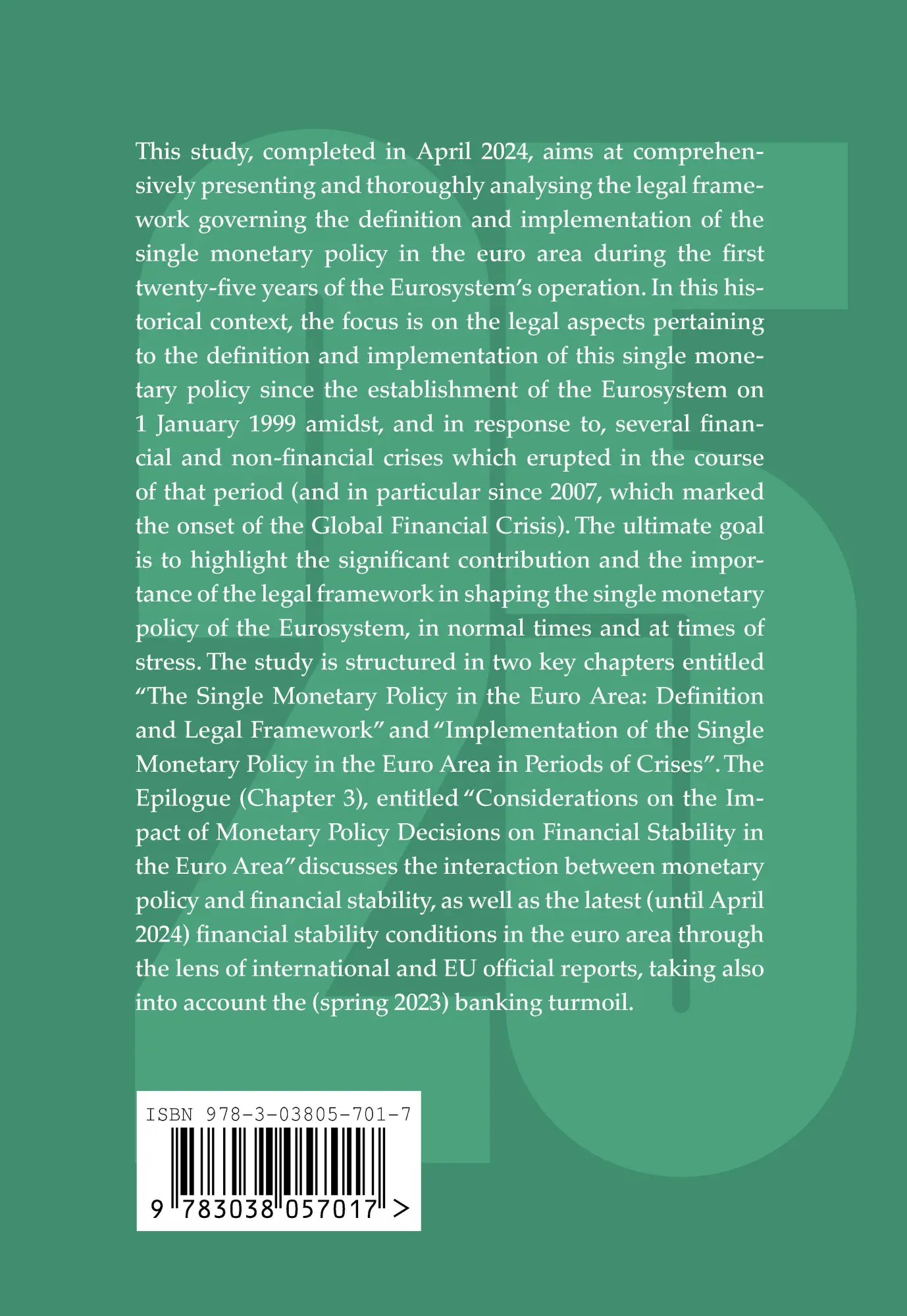 Rückseite: 9783038057017 | The Eurosystem¿s Monetary Policy at 25 (1999-2023) | Gortsos | Buch
