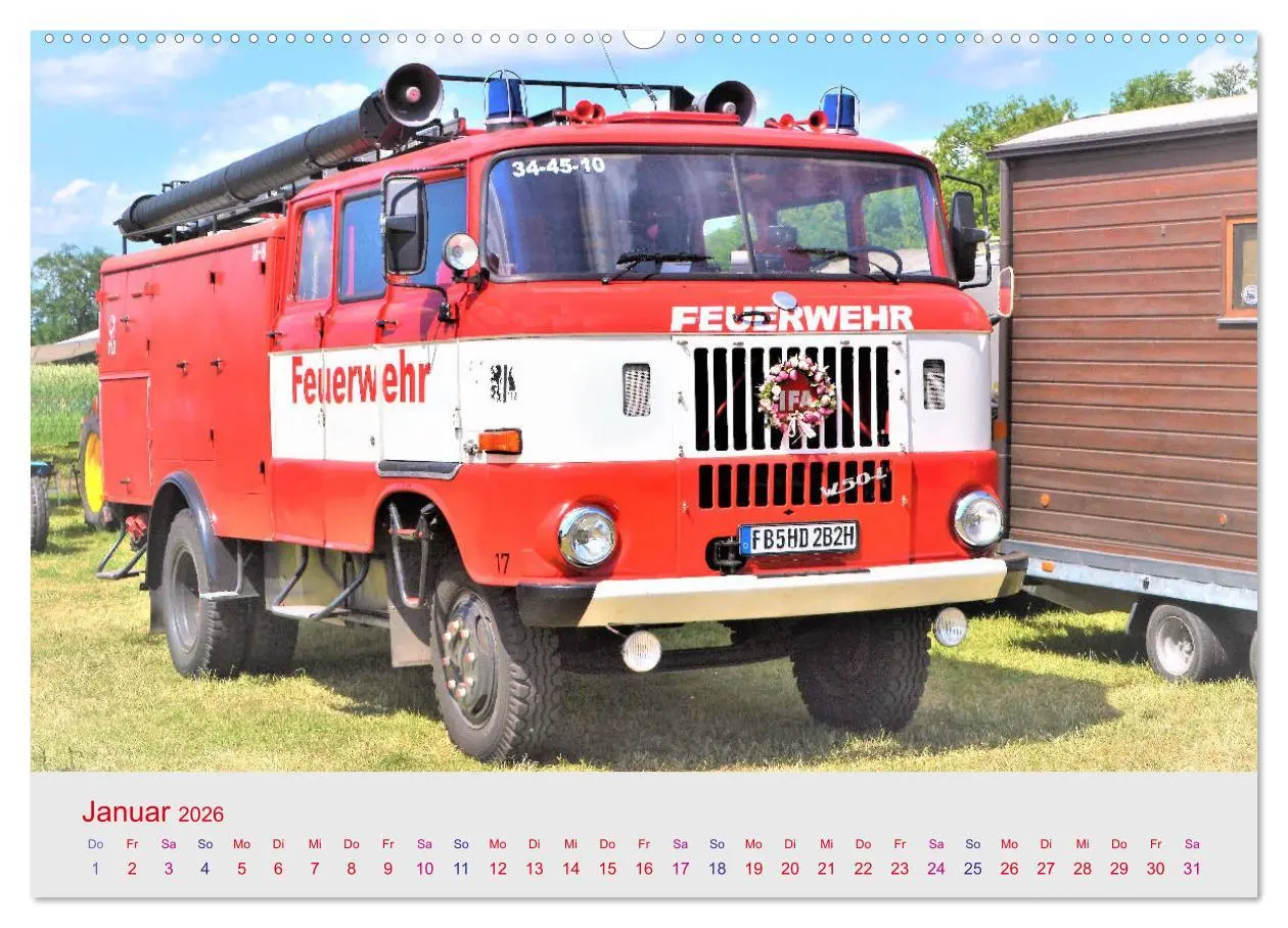 Bild: 9783457687017 | Oldtimer-FEUERWEHR (hochwertiger Premium Wandkalender 2026 DIN A2...