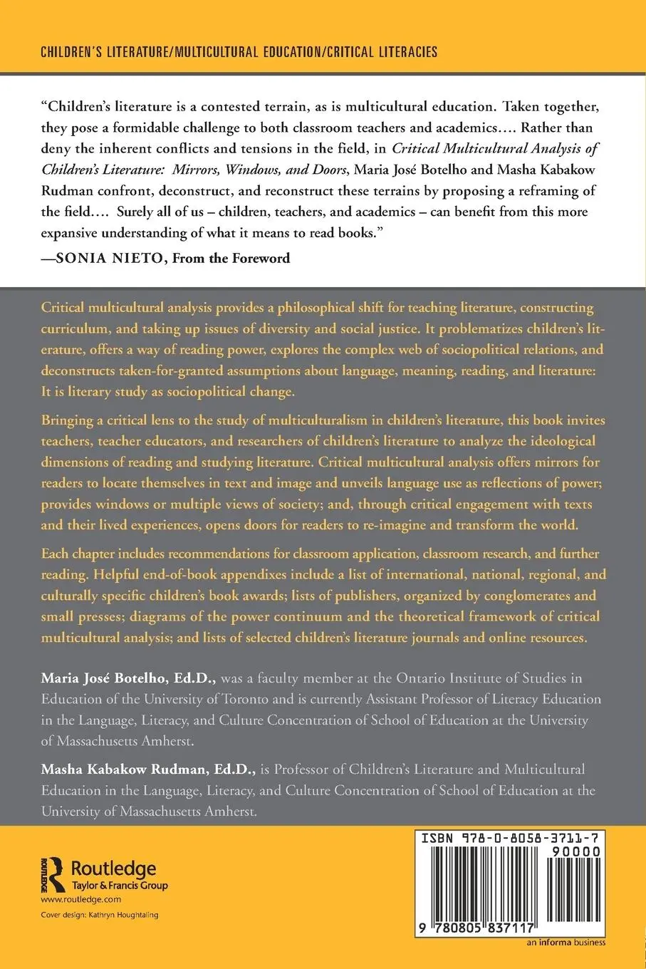 Rückseite: 9780805837117 | Critical Multicultural Analysis of Children's Literature | Taschenbuch