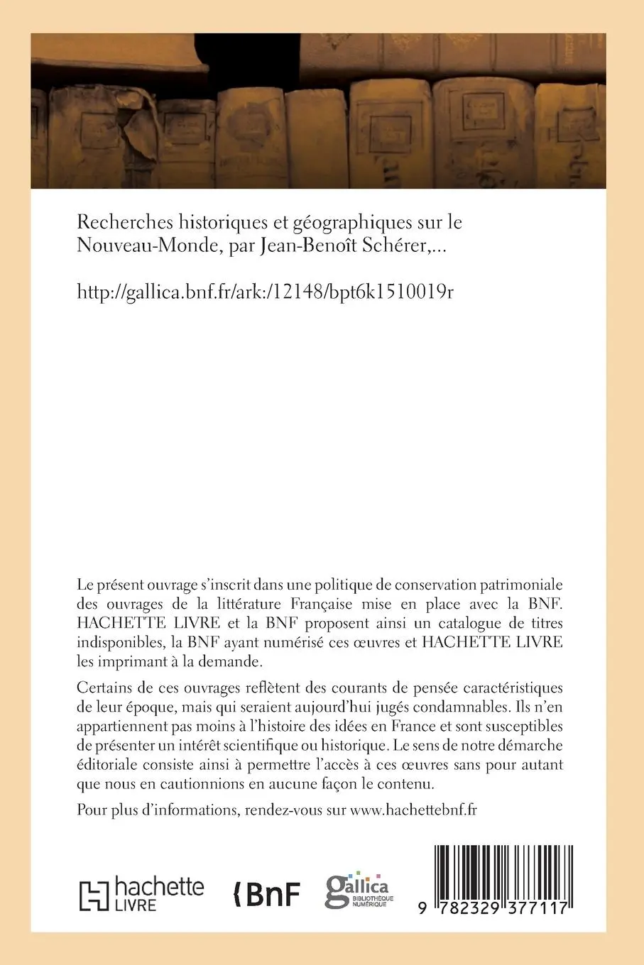Rückseite: 9782329377117 | Recherches Historiques Et Géographiques Sur Le Nouveau-Monde | Schérer