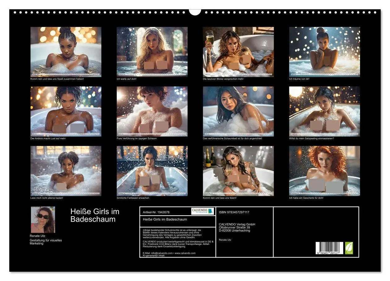 Bild: 9783457297117 | Heiße Girls im Badeschaum (Wandkalender 2026 DIN A2 quer), CALVENDO...