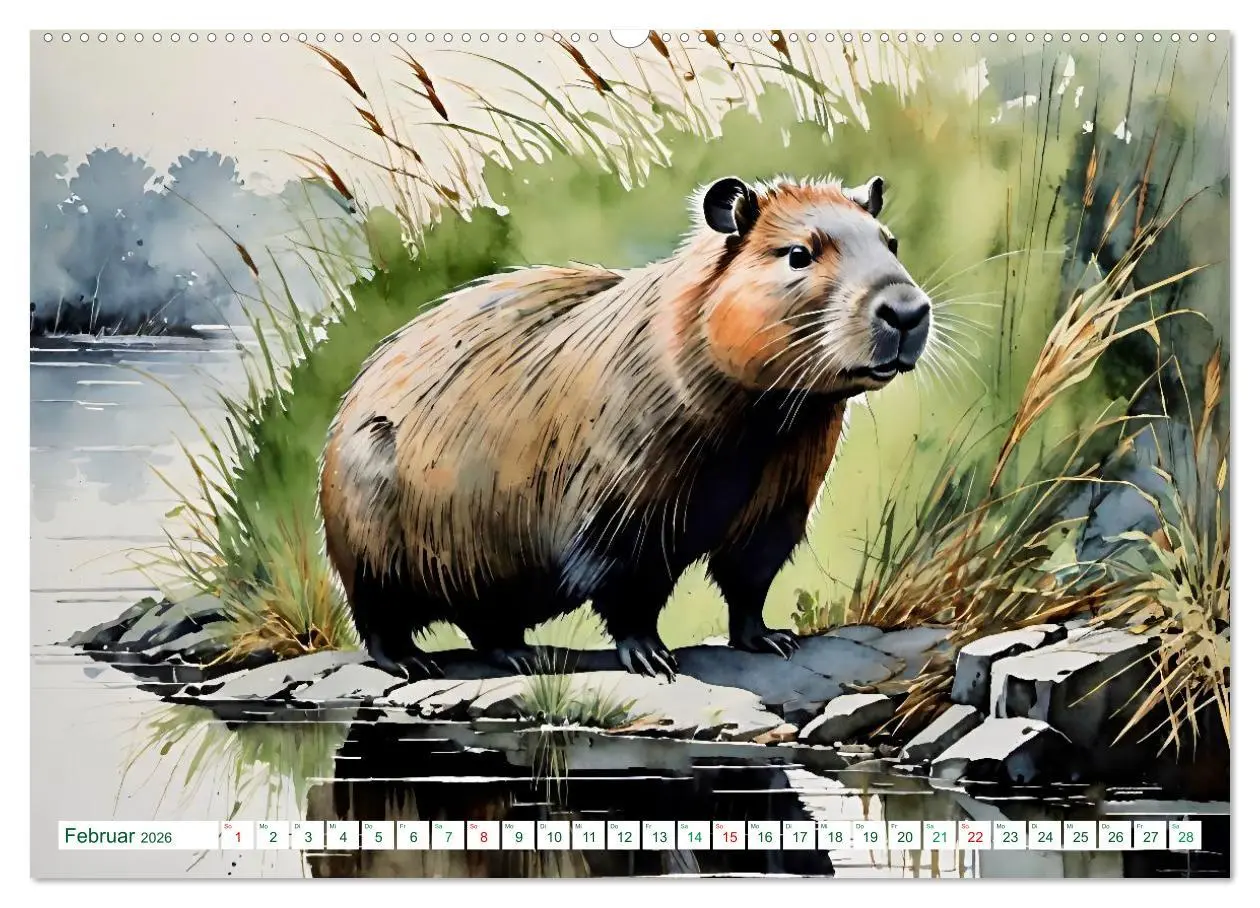 Bild: 9783457817117 | Das Capybara (hochwertiger Premium Wandkalender 2026 DIN A2 quer),...