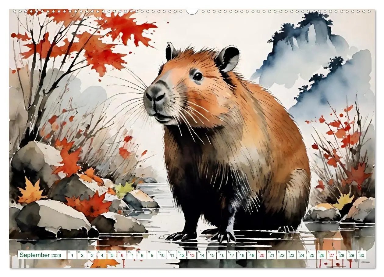 Bild: 9783457817117 | Das Capybara (hochwertiger Premium Wandkalender 2026 DIN A2 quer),...