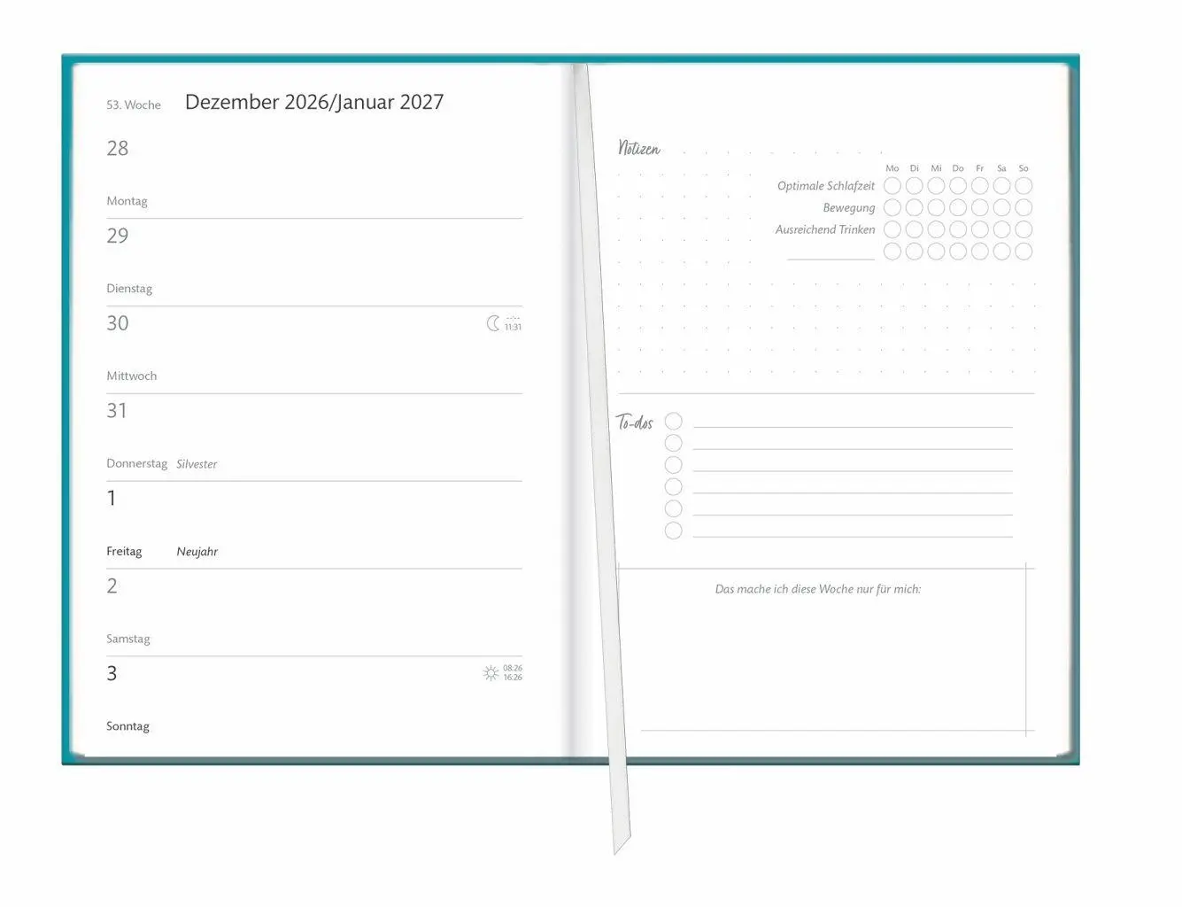 Bild: 9783756417117 | Kalenderbuch A6 blau 2027 | Buch | Bürokalender Heye | 152 S. | 2027