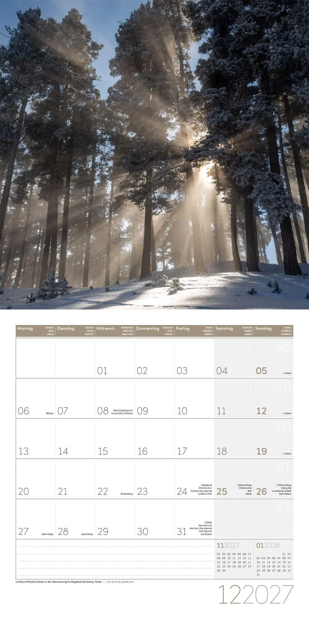 Bild: 9783838447117 | Zauber des Waldes Kalender 2027 - 30x30 - Art12 | GmbH | Kalender