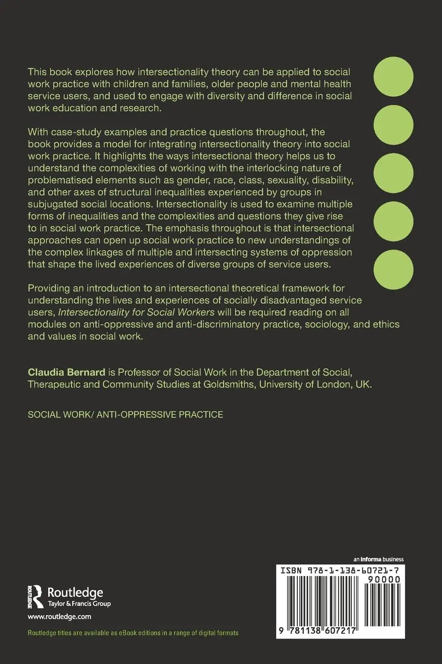 Rückseite: 9781138607217 | Intersectionality for Social Workers | Claudia Bernard | Taschenbuch