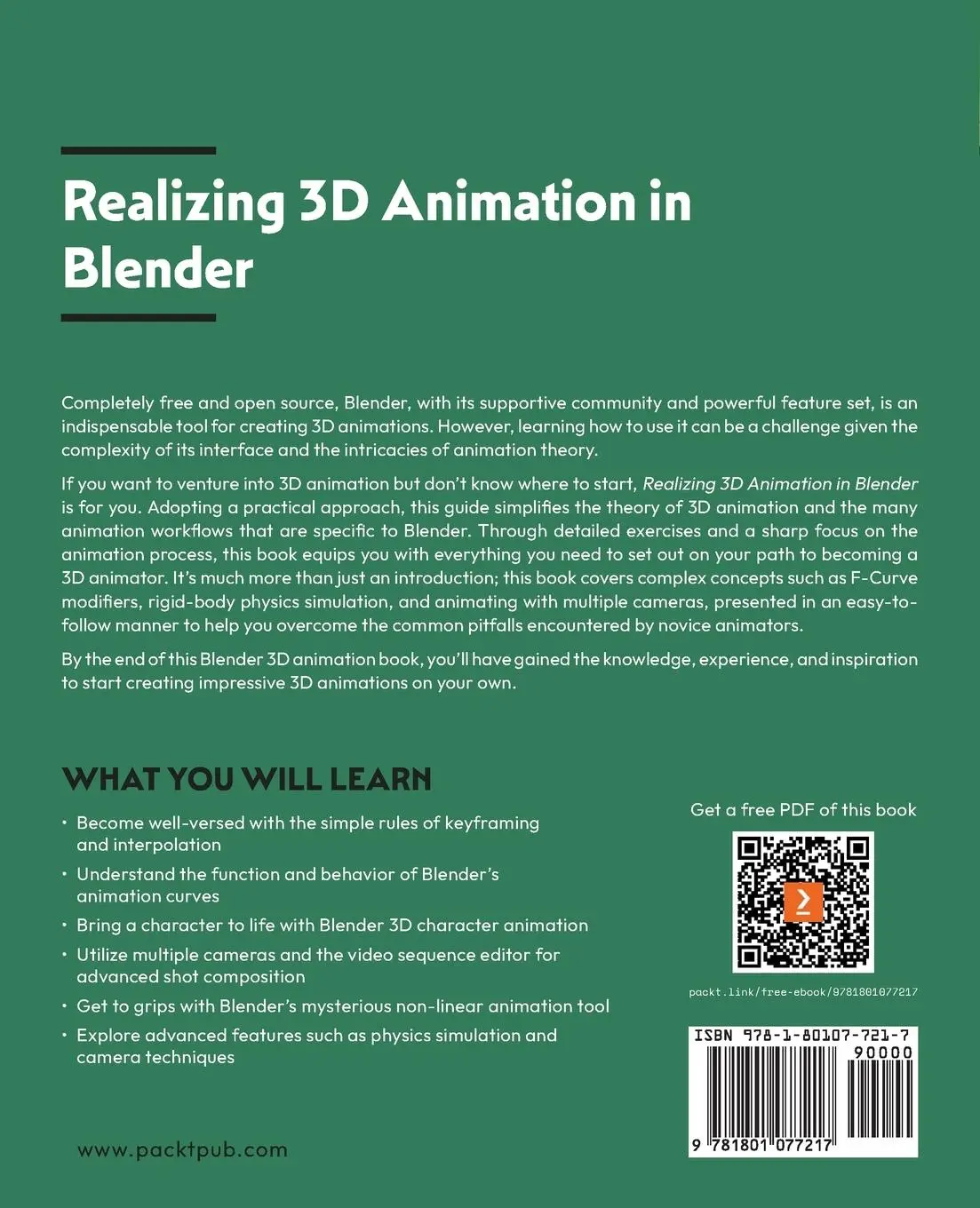 Rückseite: 9781801077217 | Realizing 3D Animation in Blender | Sam Brubaker | Taschenbuch | 2024