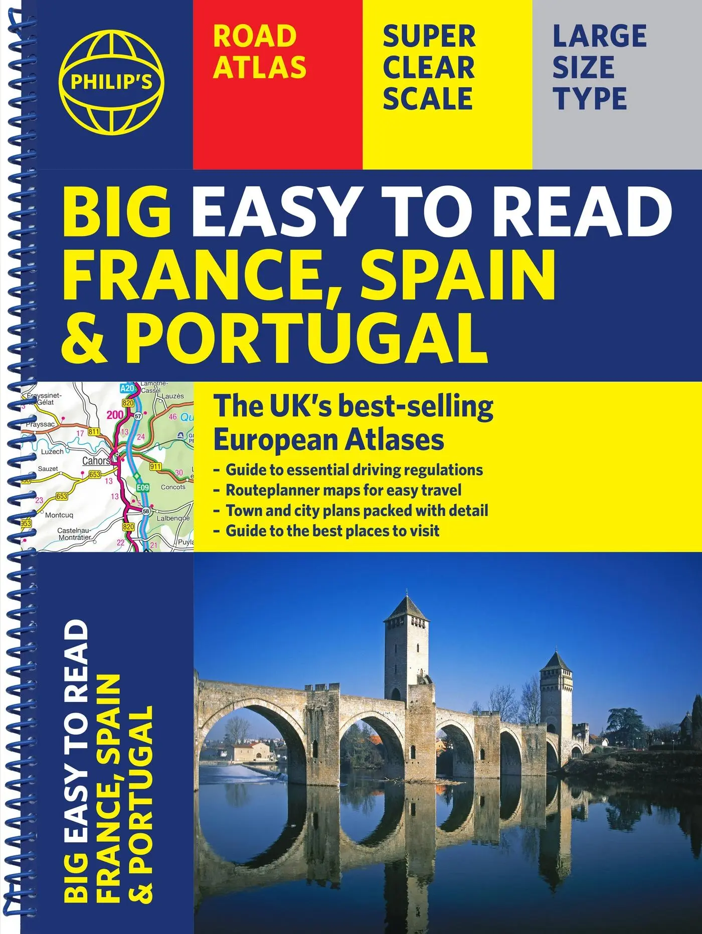 Cover: 9781849077217 | Philip's Big Easy to Read France, Spain &amp; Portugal Road Atlas | Maps