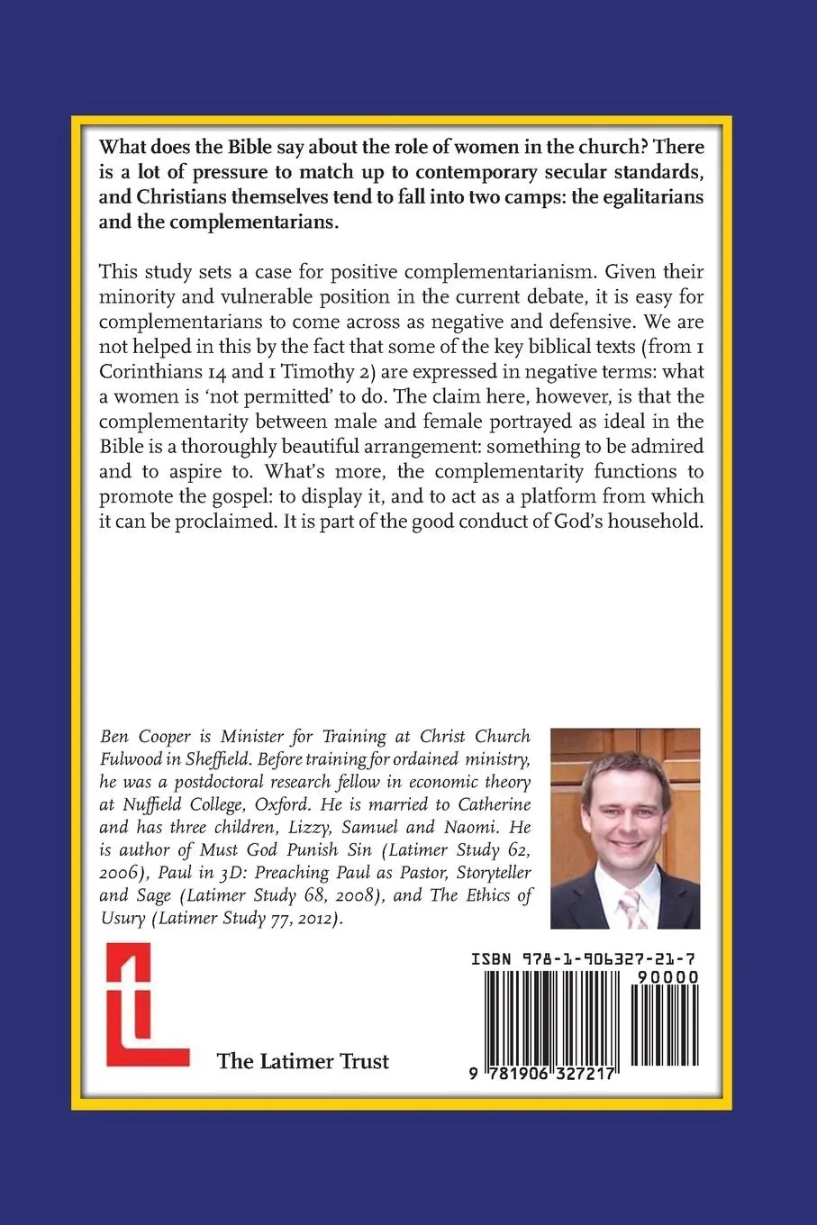 Rückseite: 9781906327217 | Positive Complementarianism | The Key Biblical Texts | Ben Cooper