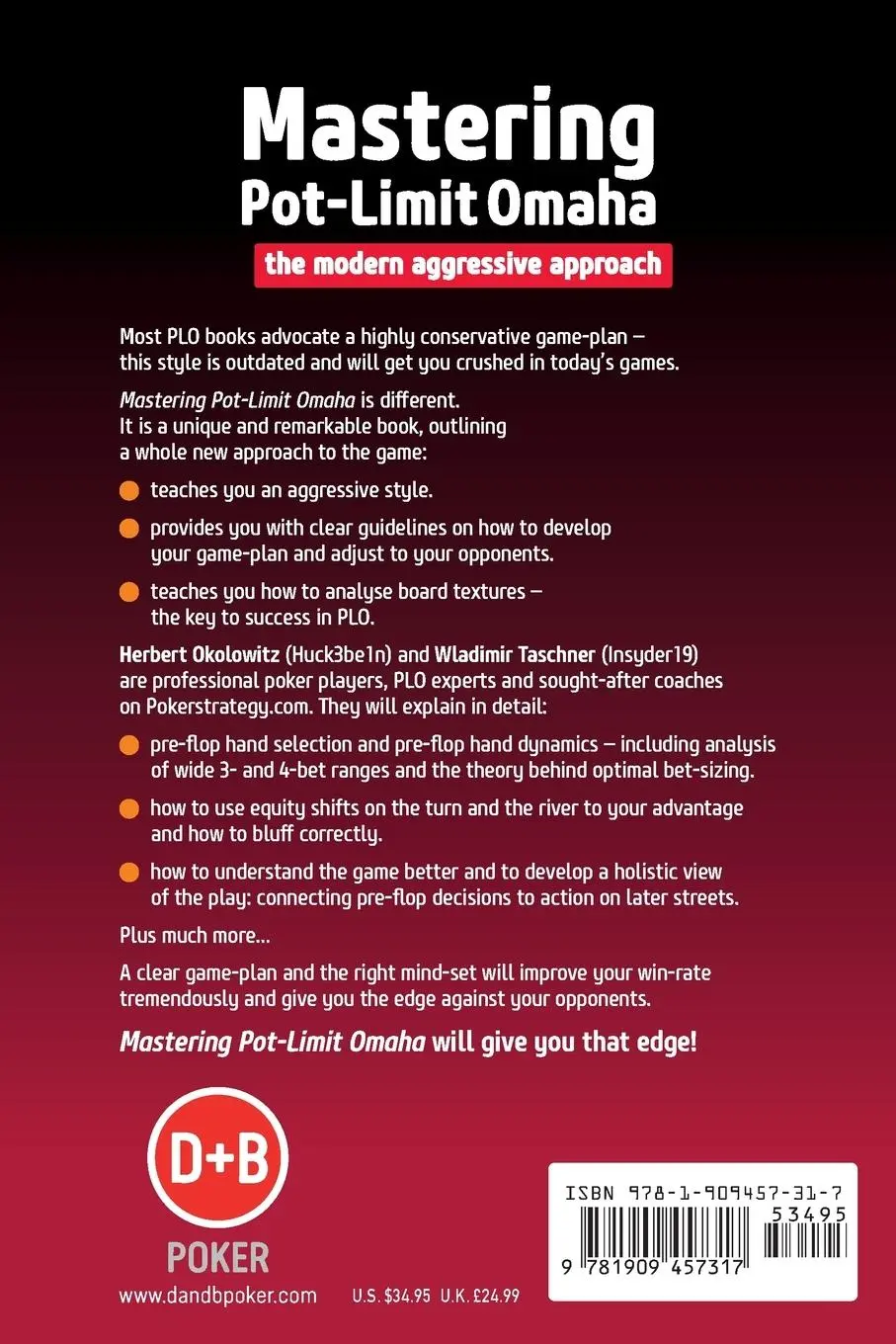 Rückseite: 9781909457317 | Mastering Pot-Limit Omaha | The Modern Aggressive Approach | Buch