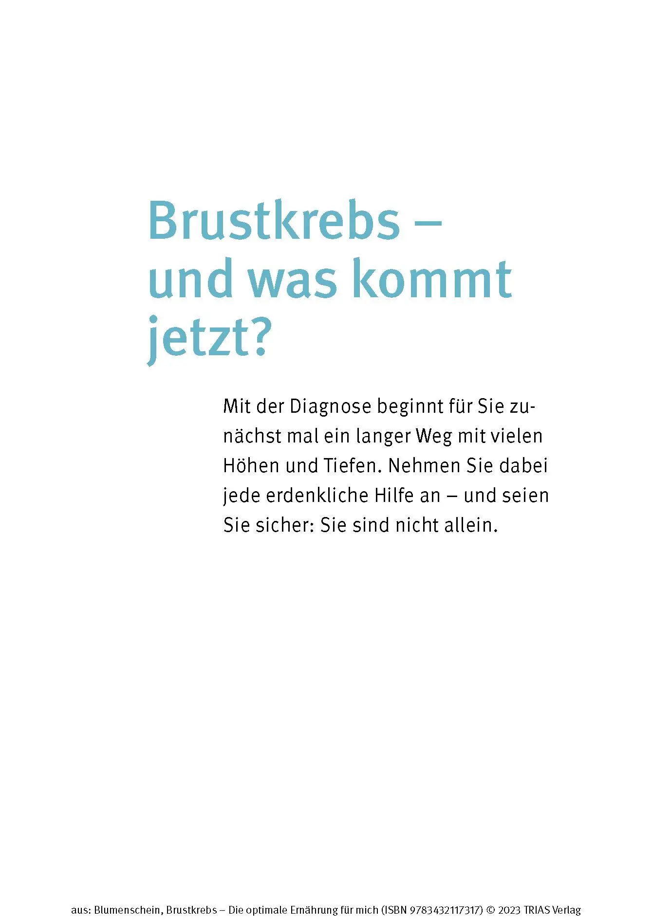 Bild: 9783432117317 | Brustkrebs - Die optimale Ernährung für mich | Birgit Blumenschein