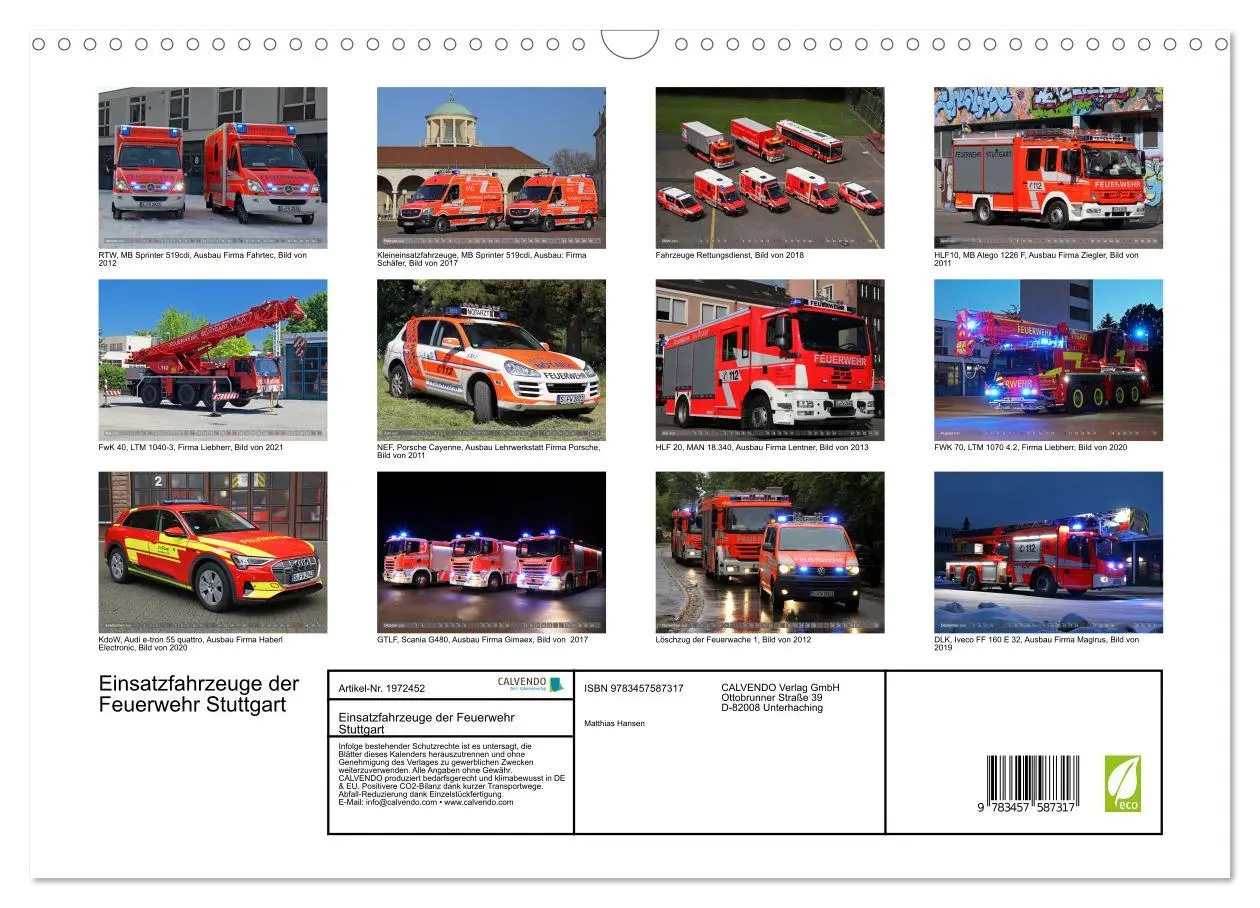 Bild: 9783457587317 | Einsatzfahrzeuge der Feuerwehr Stuttgart (Wandkalender 2026 DIN A3...
