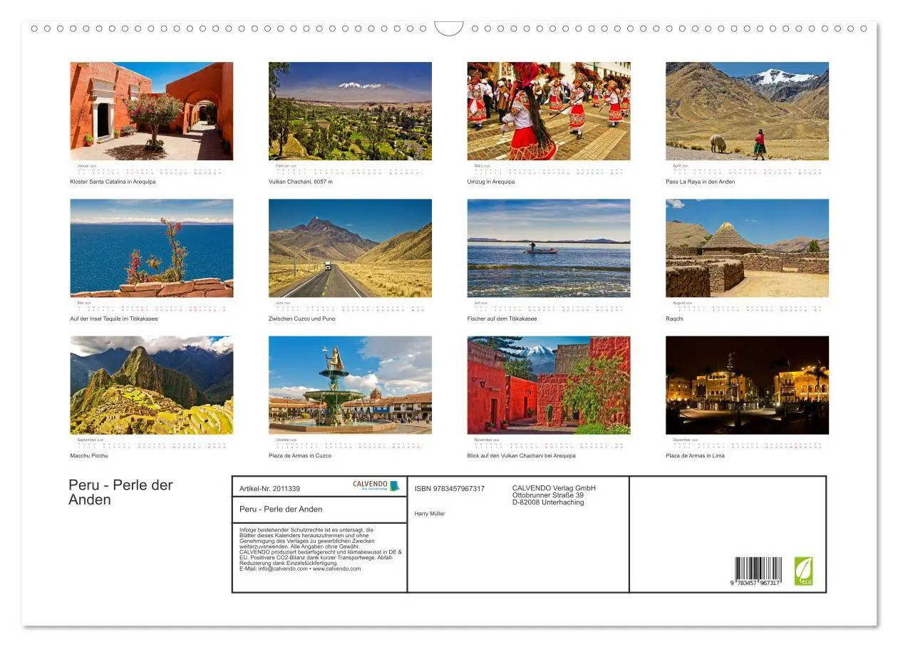 Bild: 9783457967317 | Peru - Perle der Anden (Wandkalender 2026 DIN A2 quer), CALVENDO...