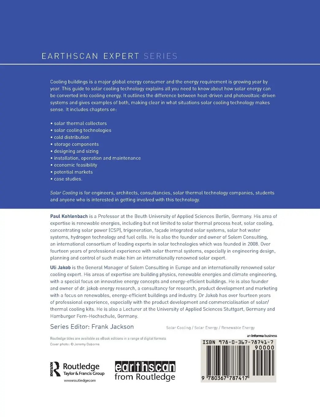 Rückseite: 9780367787417 | Solar Cooling | The Earthscan Expert Guide to Solar Cooling Systems