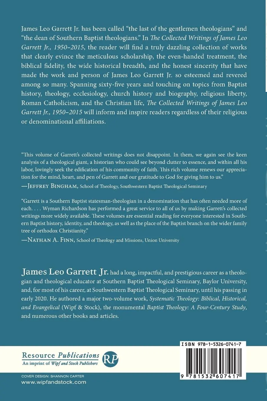 Rückseite: 9781532607417 | The Collected Writings of James Leo Garrett Jr., 1950-2015 | Garrett