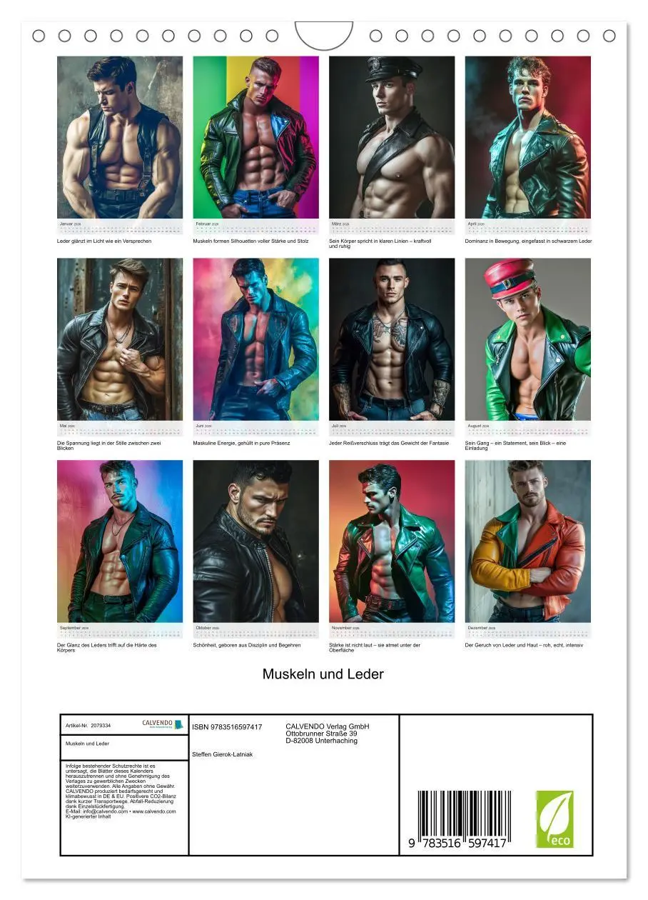 Bild: 9783516597417 | Muskeln und Leder (Wandkalender 2026 DIN A4 hoch), CALVENDO...