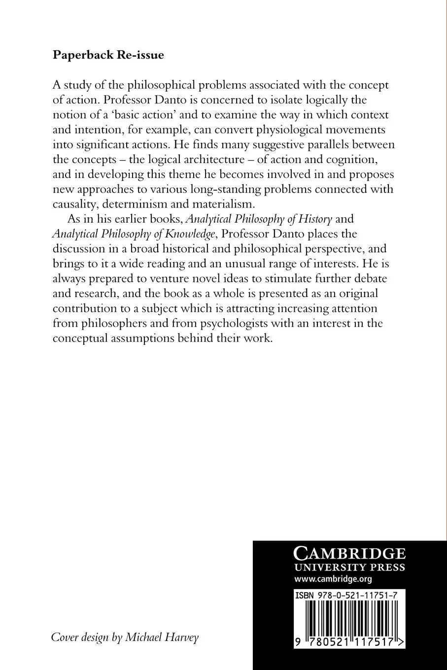 Rückseite: 9780521117517 | Analytical Philosophy of Action | Arthur C. Danto (u. a.) | Buch