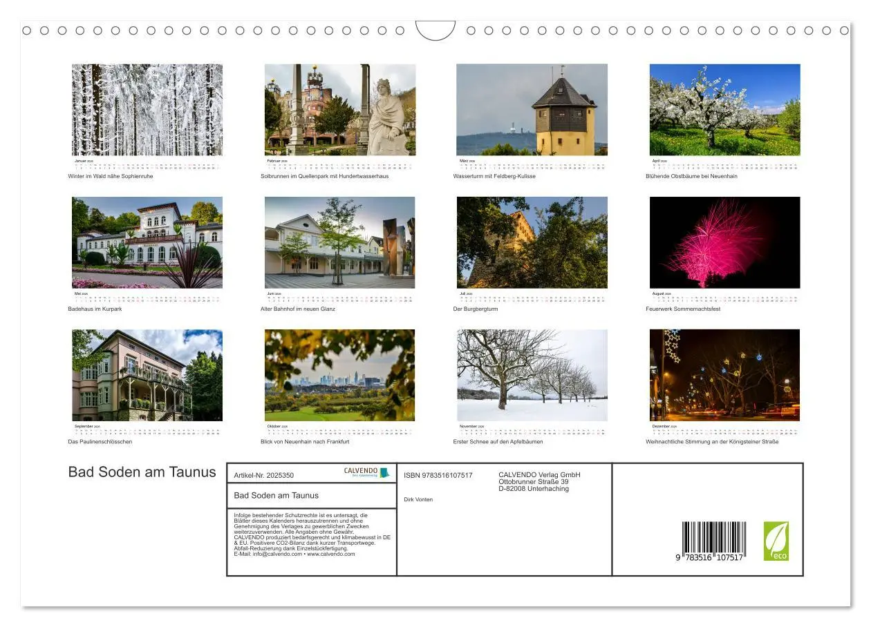 Bild: 9783516107517 | Bad Soden am Taunus (Wandkalender 2026 DIN A3 quer), CALVENDO...