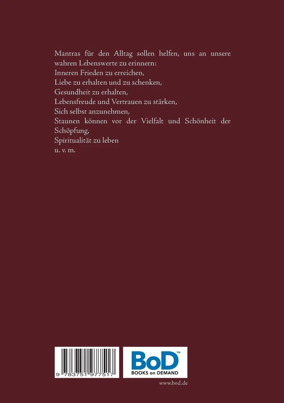 Rückseite: 9783751977517 | Mantras für den Alltag | 160 spirituelle Lieder mit Noten | Nagel