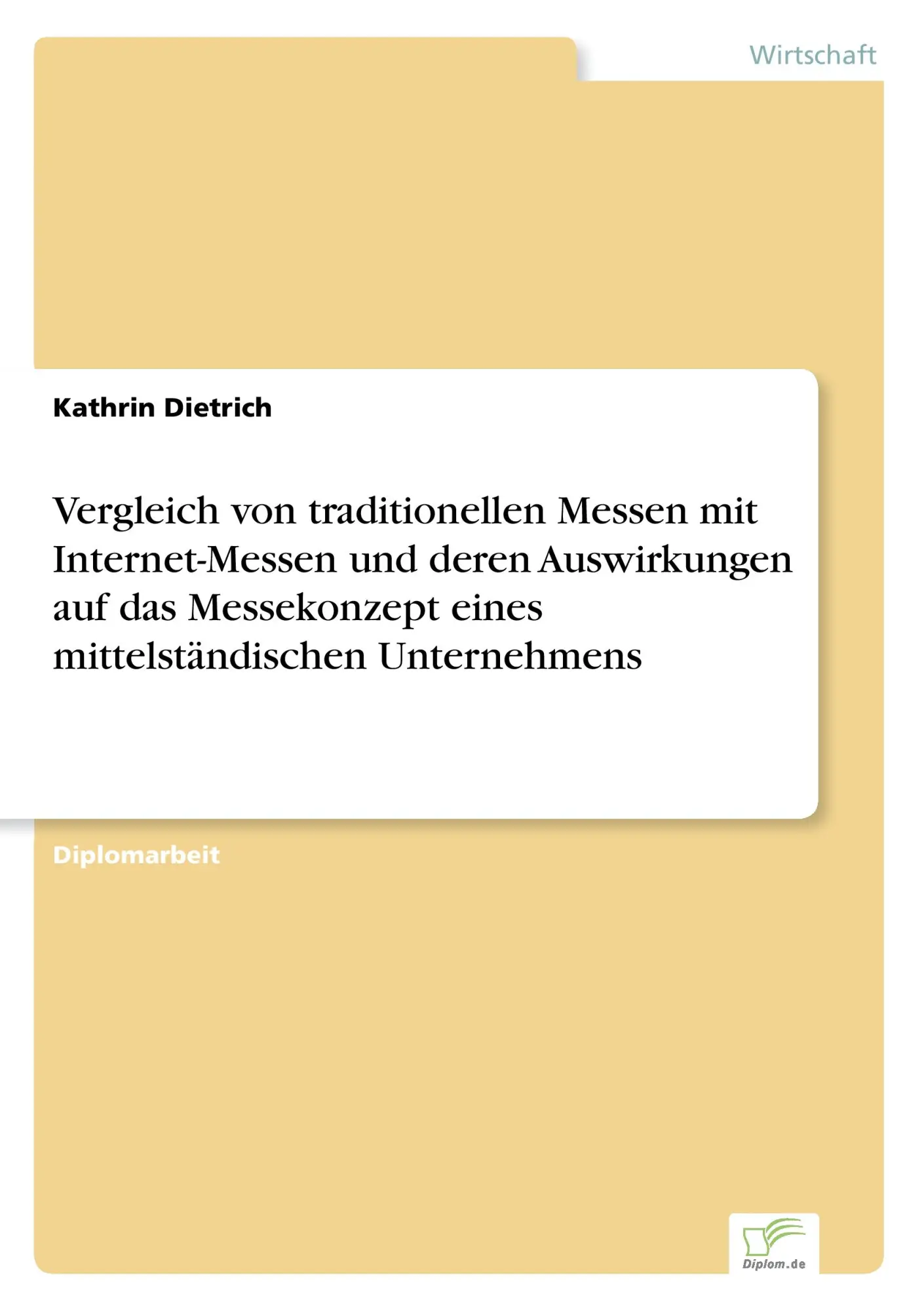 Cover: 9783838647517 | Vergleich von traditionellen Messen mit Internet-Messen und deren...