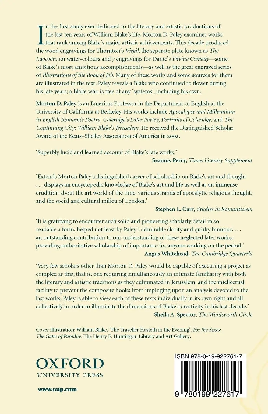 Rückseite: 9780199227617 | The Traveller in the Evening | The Last Works of William Blake | Paley