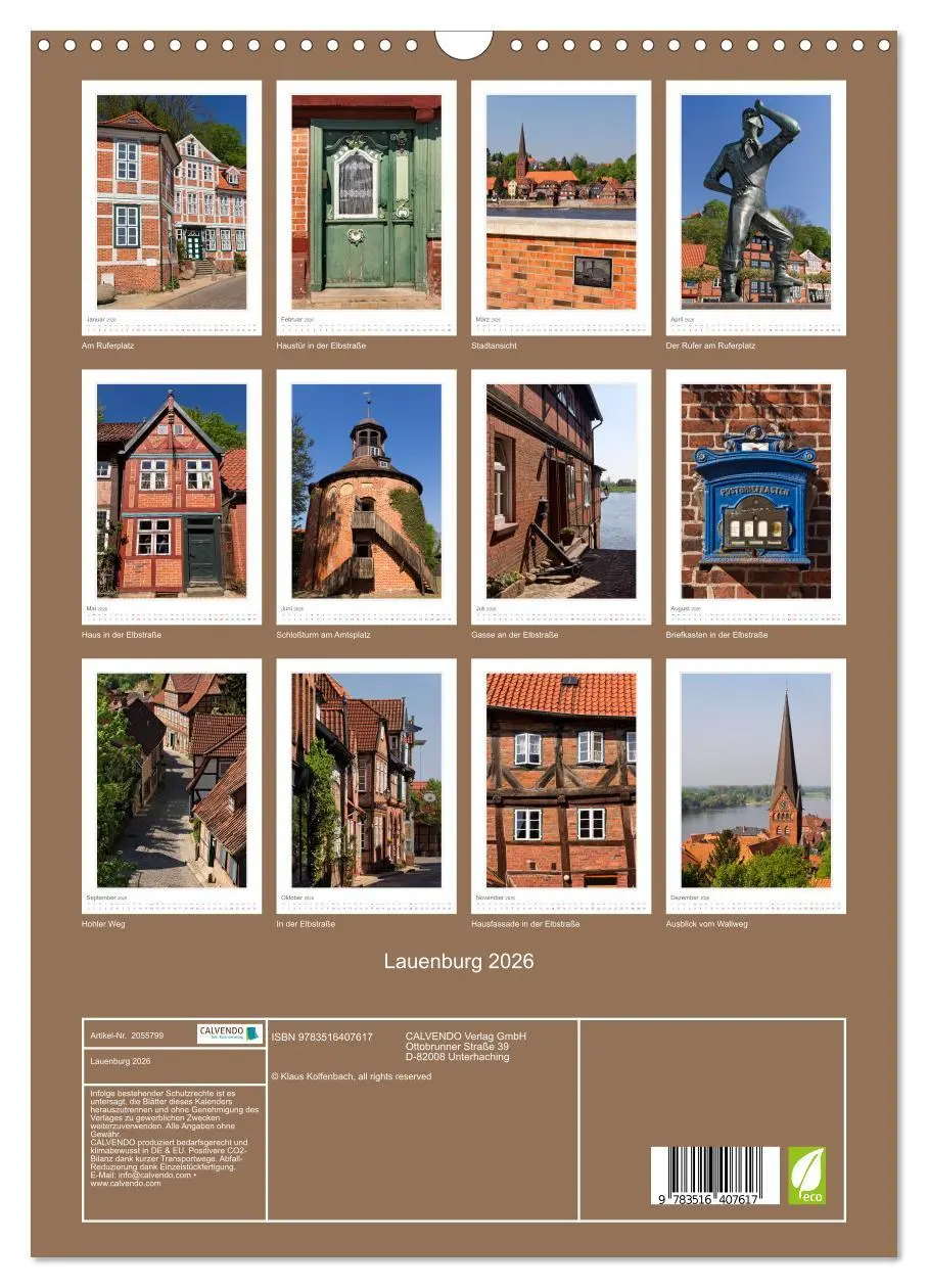Bild: 9783516407617 | Lauenburg 2026 (Wandkalender 2026 DIN A3 hoch), CALVENDO...