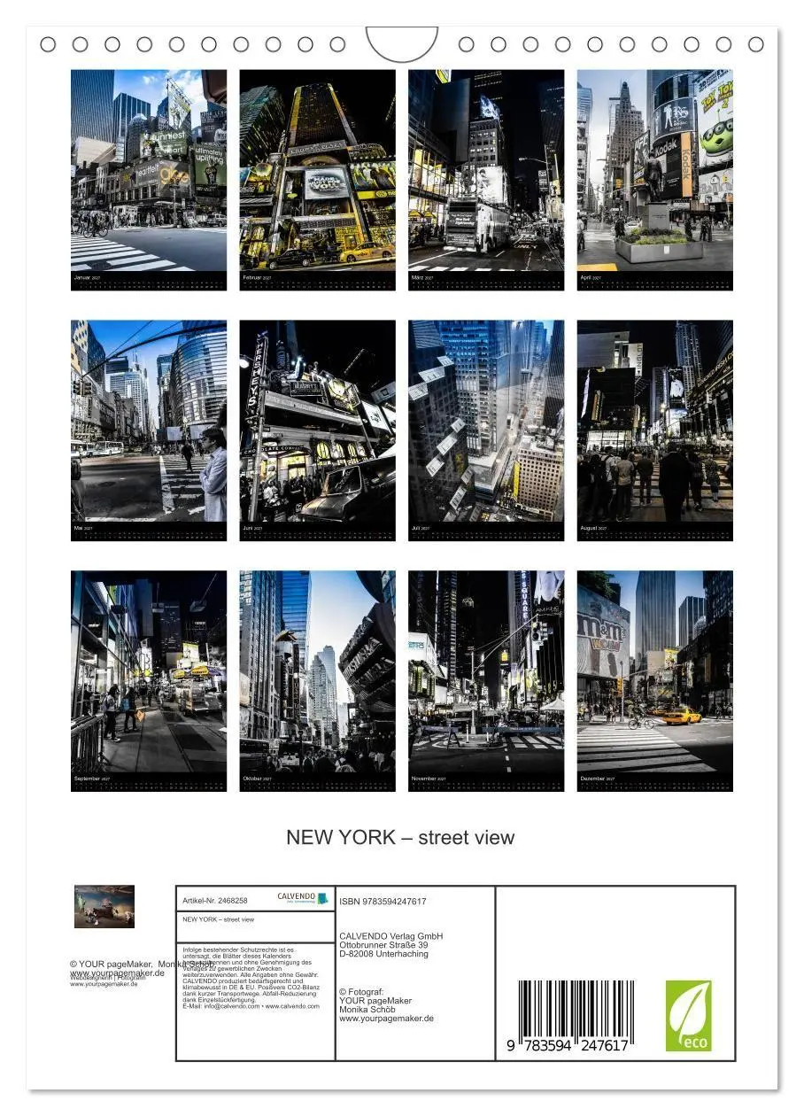 Bild: 9783594247617 | NEW YORK - street view (Wandkalender 2027 DIN A4 hoch), CALVENDO...
