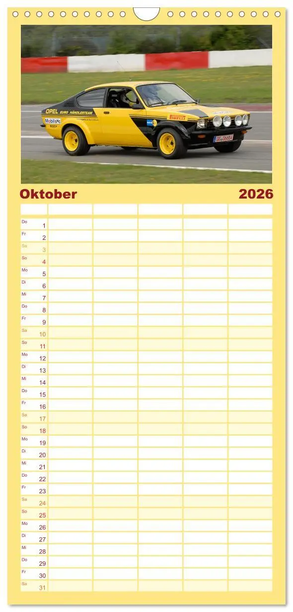 Bild: 9783516497717 | Familienplaner 2026 - Autos der 70er mit 5 Spalten (Wandkalender,...