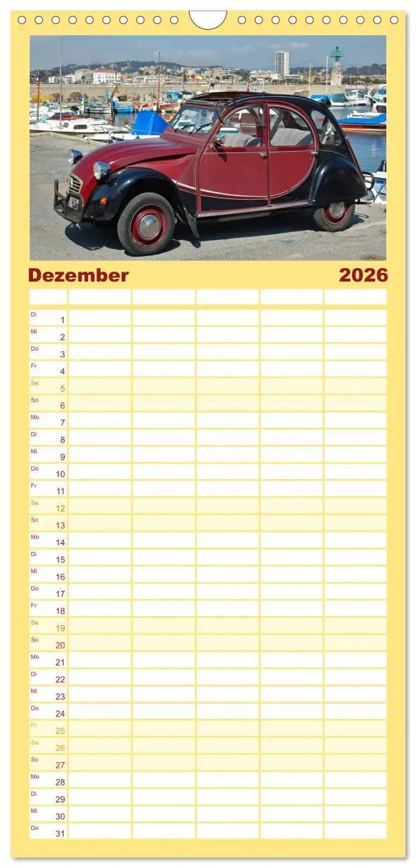 Bild: 9783516497717 | Familienplaner 2026 - Autos der 70er mit 5 Spalten (Wandkalender,...